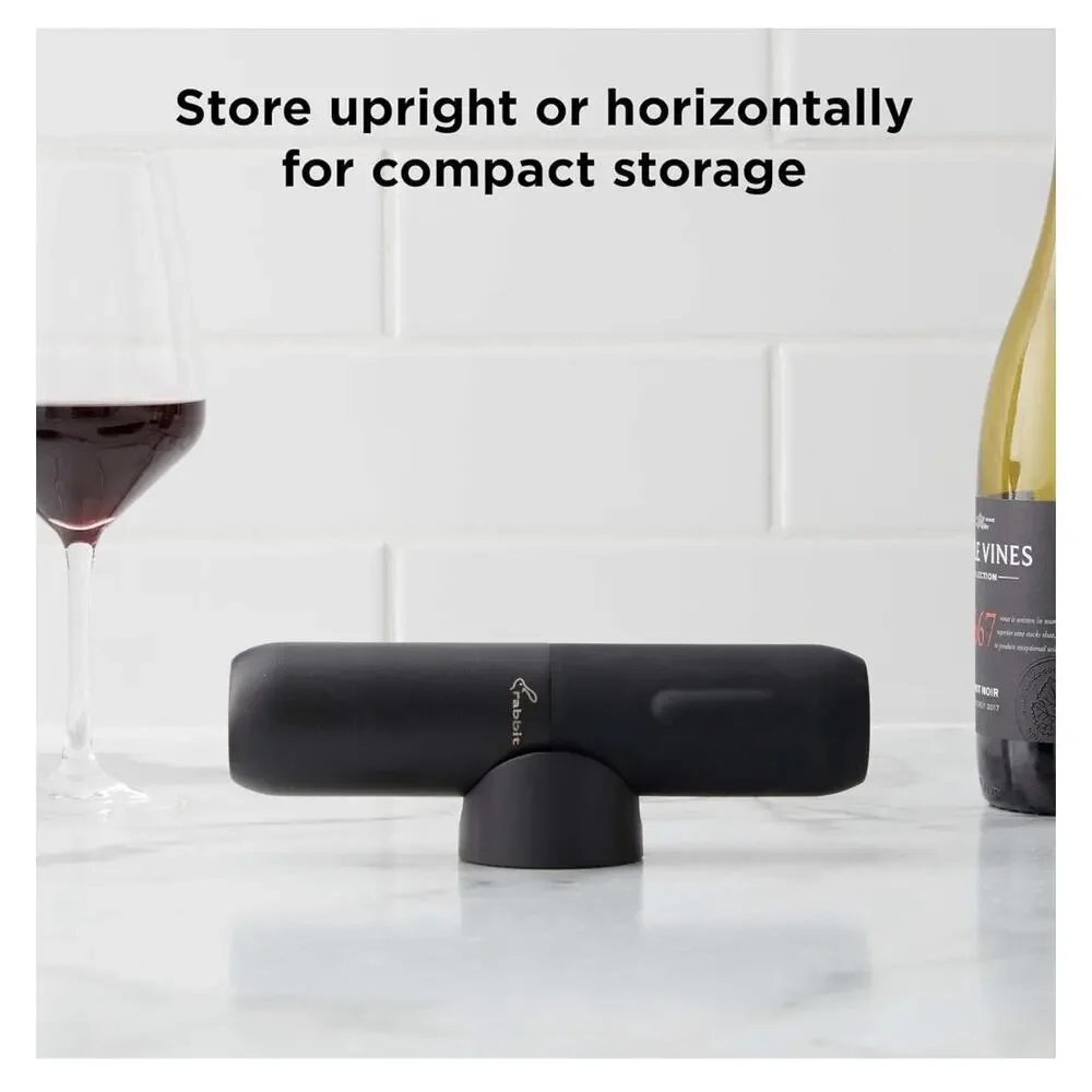 Rabbit Electric Corkscrew with Foil Cutter Base & Rabbit Wine Pourer Bundle